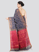 Pinkloom Grey Handloom Cotton bleand Saree
