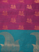 Pinkloom Magenta Handloom Cotton bleand Saree