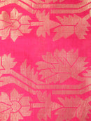 Pinkloom Pink Handloom Cotton bleand Saree