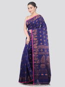 Pinkloom Blue Handloom Cotton bleand Saree