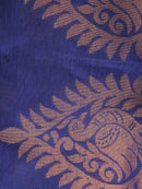 Pinkloom Blue Handloom Cotton bleand Saree