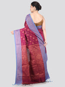 Pinkloom Magenta Handloom Cotton bleand Saree