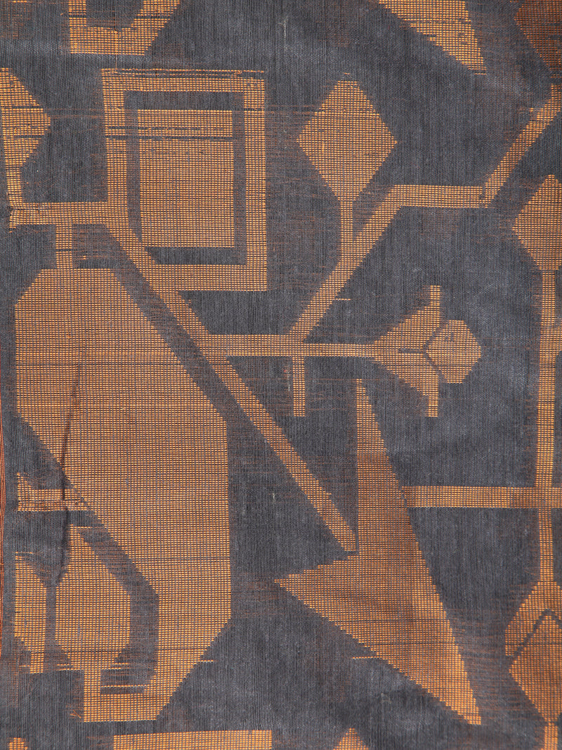 Pinkloom Grey Handloom Cotton bleand Saree