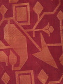 Pinkloom Maroon Handloom Cotton bleand Saree