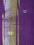 Pinkloom Purple Handloom Cotton bleand Saree