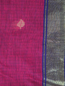 Pinkloom Magenta Handloom Cotton bleand Saree