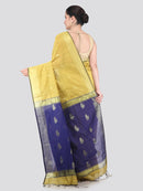 Pinkloom Yellow Handloom Cotton bleand Saree
