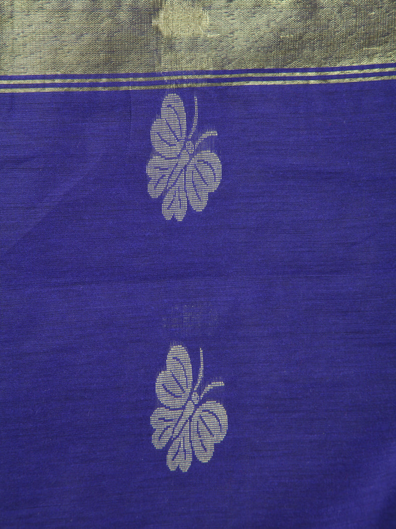 Pinkloom Yellow Handloom Cotton bleand Saree