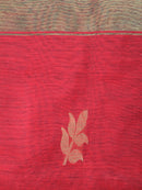 Pinkloom Turquoise Handloom Cotton bleand Saree