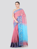 Pinkloom Pink Handloom Cotton bleand Saree