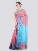 Pinkloom Pink Handloom Cotton bleand Saree