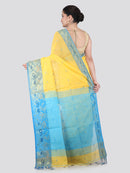 Pinkloom Yellow Handloom Cotton bleand Saree