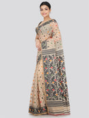 PinkLoom Women's Cotton Silk Saree With Unstitched Blouse Piece