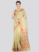 PinkLoom Women's Cotton Silk Saree With Unstitched Blouse Piece
