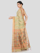 PinkLoom Women's Cotton Silk Saree With Unstitched Blouse Piece