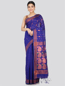 PinkLoom Women's Cotton Silk Saree With Unstitched Blouse Piece
