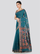 PinkLoom Women's Cotton Silk Saree With Unstitched Blouse Piece