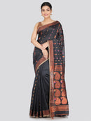 PinkLoom Women's Cotton Silk Saree With Unstitched Blouse Piece