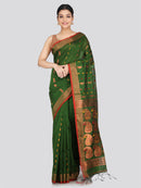 PinkLoom Women's Cotton Silk Saree With Unstitched Blouse Piece