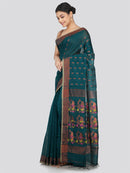 PinkLoom Women's Cotton Silk Saree With Unstitched Blouse Piece