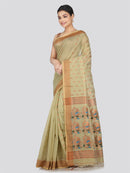 PinkLoom Women's Cotton Silk Saree With Unstitched Blouse Piece