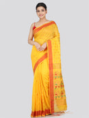 PinkLoom Women's Cotton Silk Saree With Unstitched Blouse Piece