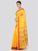 PinkLoom Women's Cotton Silk Saree With Unstitched Blouse Piece