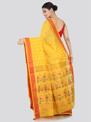 PinkLoom Women's Cotton Silk Saree With Unstitched Blouse Piece