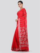 PinkLoom Women's Cotton Silk Saree With Unstitched Blouse Piece