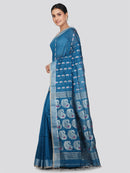 PinkLoom Women's Cotton Silk Saree With Unstitched Blouse Piece