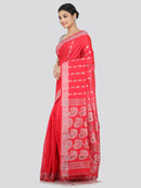 PinkLoom Women's Cotton Silk Saree With Unstitched Blouse Piece