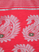 PinkLoom Women's Cotton Silk Saree With Unstitched Blouse Piece