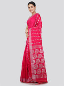 Pinkloom Women's Cotton Silk Saree With Unstitched Blouse Piece