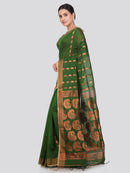 PinkLoom Women's Cotton Silk Saree With Unstitched Blouse Piece