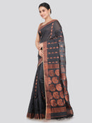 PinkLoom Women's Cotton Silk Saree With Unstitched Blouse Piece