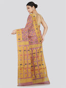 PinkLoom Women's Soft Cotton Jamdani Saree Without Blouse Piece