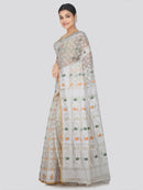 PinkLoom Women's Soft Cotton Jamdani Saree Without Blouse Piece