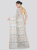 PinkLoom Women's Soft Cotton Jamdani Saree Without Blouse Piece