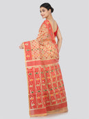 PinkLoom Women's Soft Cotton Jamdani Saree Without Blouse Piece