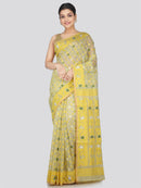 PinkLoom Women's Soft Cotton Jamdani Saree Without Blouse Piece