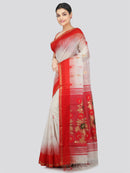 PinkLoom Women's Cotton Silk Saree With Unstitched Blouse Piece