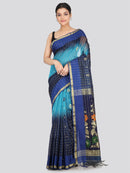 PinkLoom Women's Cotton Silk Saree With Unstitched Blouse Piece