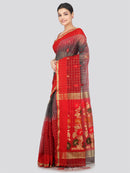 Pinkloom Women's Cotton Silk Saree With Unstitched Blouse Piece