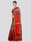 Pinkloom Women's Cotton Silk Saree With Unstitched Blouse Piece