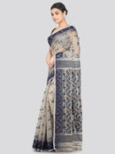 Pinkloom Women's Soft Cotton Jamdani Saree Without Blouse Piece