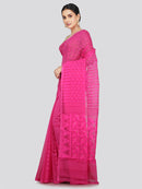Pinkloom Women's Soft Cotton Jamdani Saree Without Blouse Piece