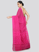 Pinkloom Women's Soft Cotton Jamdani Saree Without Blouse Piece