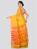 Pinkloom Women's Soft Cotton Jamdani Saree Without Blouse Piece