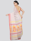 Pinkloom Women's Soft Cotton Jamdani Saree Without Blouse Piece