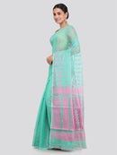 Pinkloom Women's Soft Cotton Jamdani Saree Without Blouse Piece